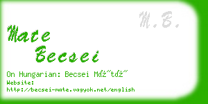 mate becsei business card